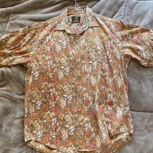 Floral short sleeve button down M